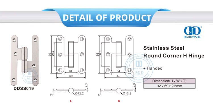 Dobradi&ccedil;a de canto redondo H